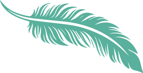 green feather graphic